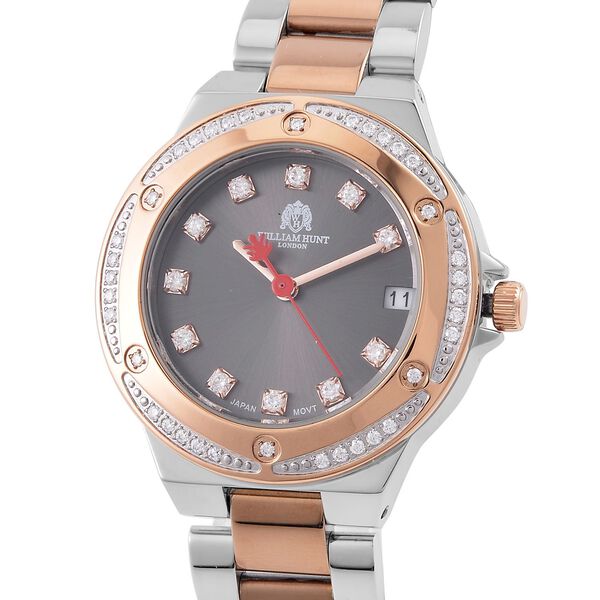 William Hunt - Moissanit-Akzent-Uhr mit japanischem Miyota-Uhrwerk - 0,20 ct. image number 4