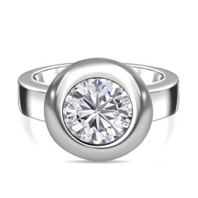 EF Moissanit Ring in rhodiniertem Silber - 3,47 ct.