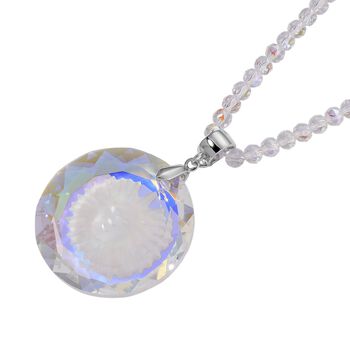 Wei&szlig;er Magie Farbe Kristall Anh&auml;nger mit Kette ca. 60 cm + 5 cm Extender