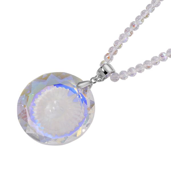 Wei&szlig;er Magie Farbe Kristall Anh&auml;nger mit Kette ca. 60 cm + 5 cm Extender image number 3