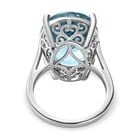 Himmelblauer Topas Ring, 925 Silber platiniert (Größe 17.00) ca. 15,00 ct image number 5