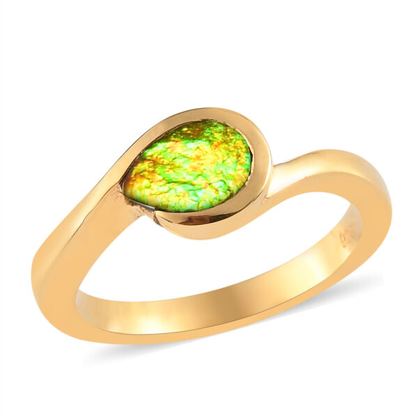 Ammolit Ring 925 Silber vergoldet  ca. 0,82 ct image number 4