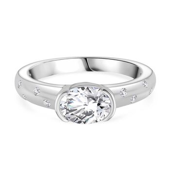 Moissanit Ring 925 Silber rhodiniert (Gr&ouml;&szlig;e 16.00) ca. 1,48 ct
