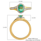 Natürlicher, äthiopischer Smaragd und Zirkon-Ring, 925 Silber Gelbgold Vermeil  ca. 1,03 ct image number 6