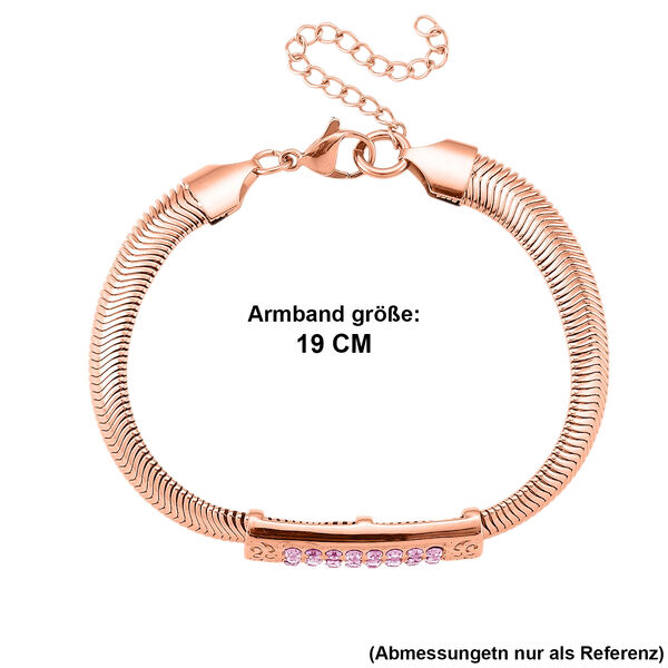 Rosa 19+5 cm Kristallarmband in Ros&eacute;goldton image number 5