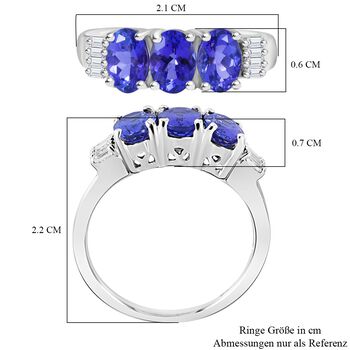 AAA Tansanit und Moissanit Ring - 1,93 ct