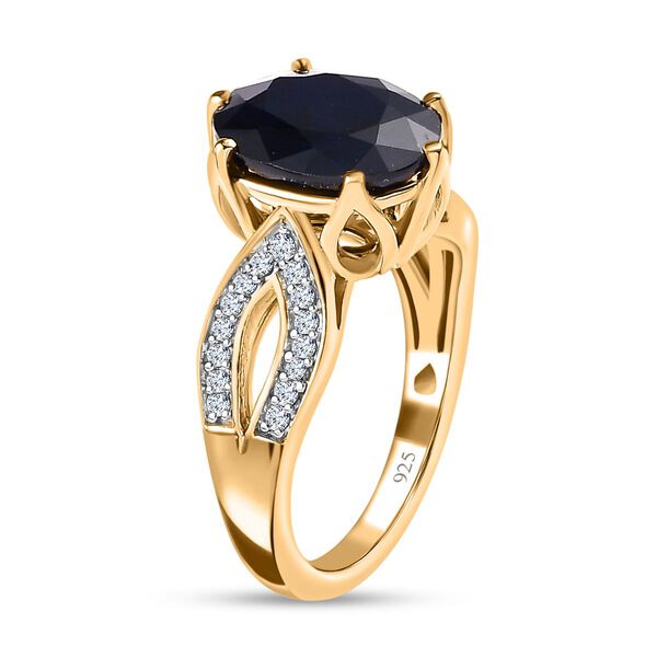 Diffundierter blauer Saphir und Zirkon Ring - 4,57 ct. image number 5