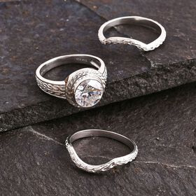 Royal Bali - D Joy Moissanit Ring 925 Silber (Größe 21.00) ca. 3.51 ct