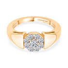 LUXURIANT DIAMOND - Lab Grown Diamant SI-GH Ring 925 Silber 750 Gelbgold Vermeil (Größe 21.00) ca. 0.50 ct