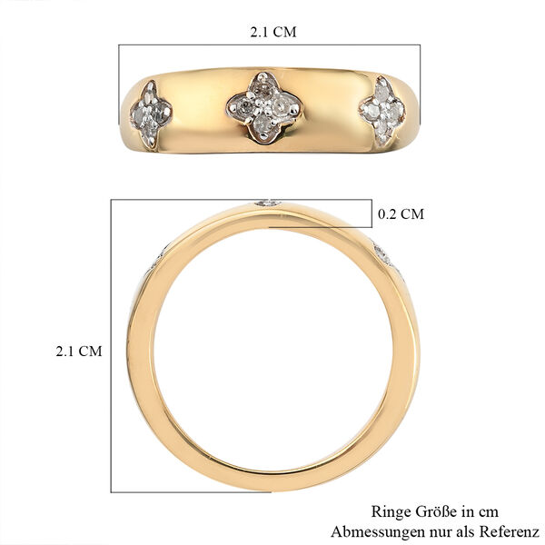 Weißer Diamant P Ring 925 Silber 585 Vergoldet ca. 0,16 ct. image number 7