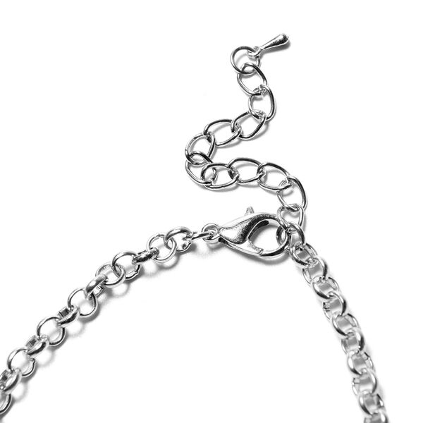 Rosenquarz und rosa Glas-Halskette in Silberton, 207,50 ct. image number 2