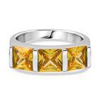 Lustro Stella Gelber Zirkonia Ring 925 Silber rhodiniert (Größe 18.00)