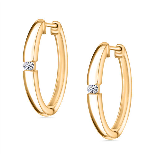 LUXURIANT DIAMOND - SI GH Labor Diamant Ohrringe, 925 Silber Gelbgold Vermeil - 0,10 ct. image number 0