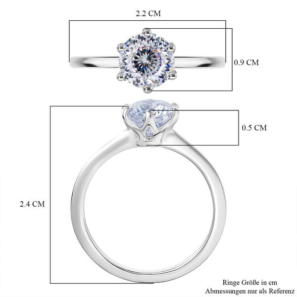 D'Joy Moissanit Ring, 925 Silber rhodiniert - 1,38 ct. image number 6