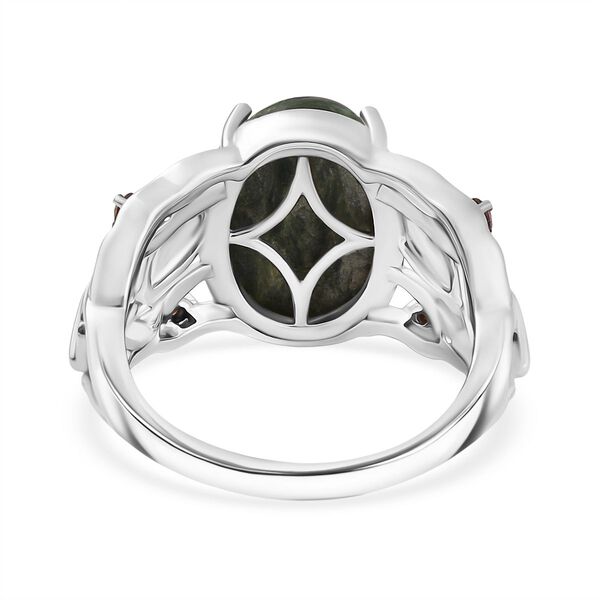 Sibirischer Seraphinit und roter Granat Ring - 4,75 ct. image number 5