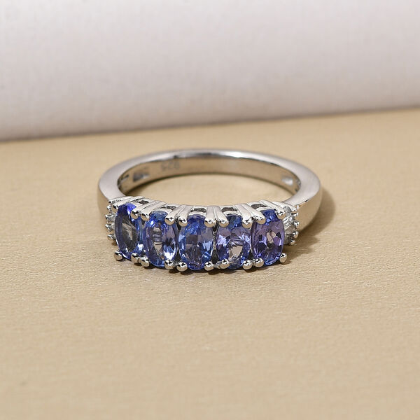 Tansanit und weißer Diamant-Ring - 1,15 ct. image number 2