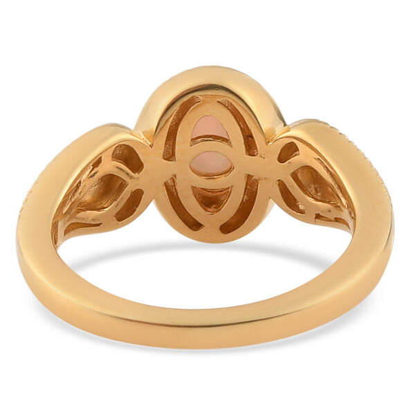 Natürlicher, äthiopischer Opal-Ring, 925 Silber Gelbgold Vermeil  ca. 0,55 ct image number 5