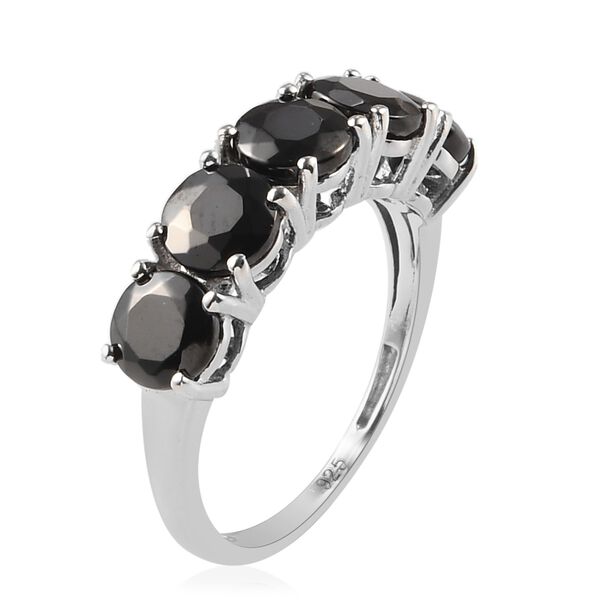 Elite Shungit Ring 925 Silber Platin-Überzug image number 4