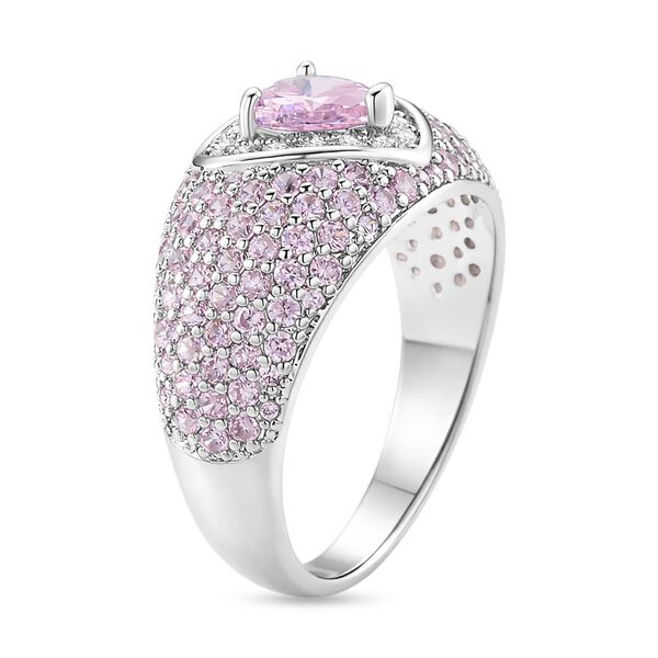 Rosa und wei&szlig;er Zirkonia Ring in Siberton image number 3