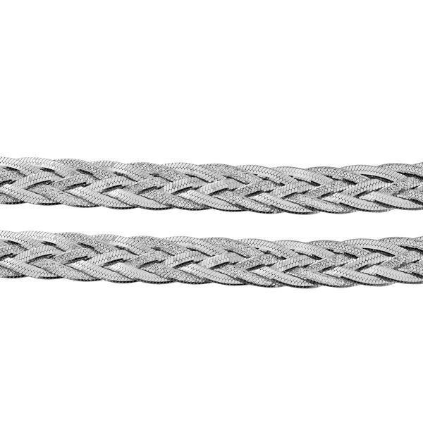 Italienische geflochtene 45cm Kette, 925 Silber rhodiniert image number 3