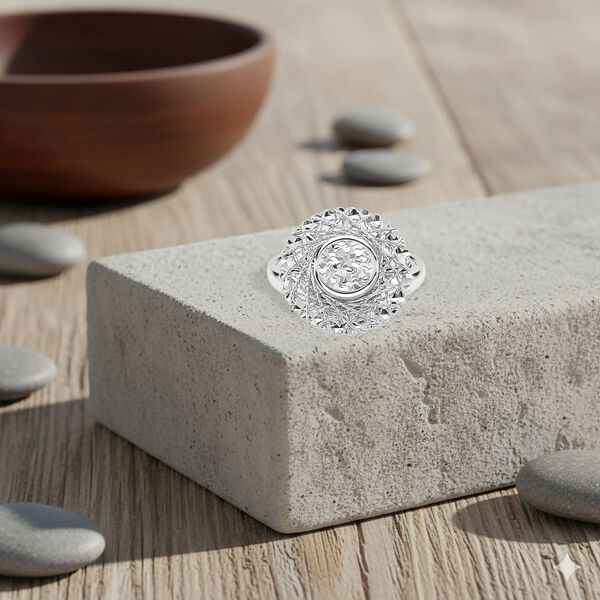 950 Platin Blumen Ring (Größe 16.00) ca. 7,00g image number 1