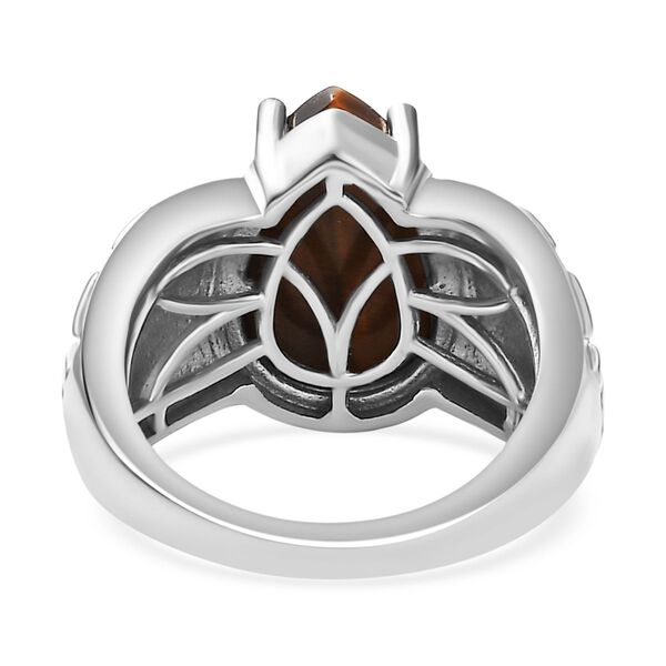 Tigerauge Ring Nickelfreies Messing (Gr&ouml;&szlig;e 18.00) ca. 5.39 ct image number 6