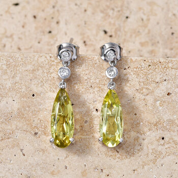 D'Joy AAA Ouro Verde Quarz und Moissanit Ohrringe - 5,87 ct.