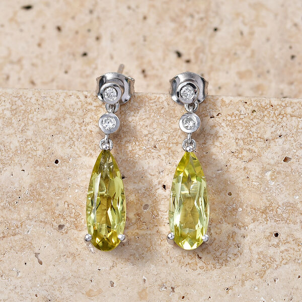 D'Joy AAA Ouro Verde Quarz und Moissanit Ohrringe - 5,87 ct. image number 2