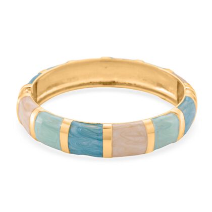 Emaillierter Armreif, Legierung, goldfarbener Beschichtung, ca. 18 cm