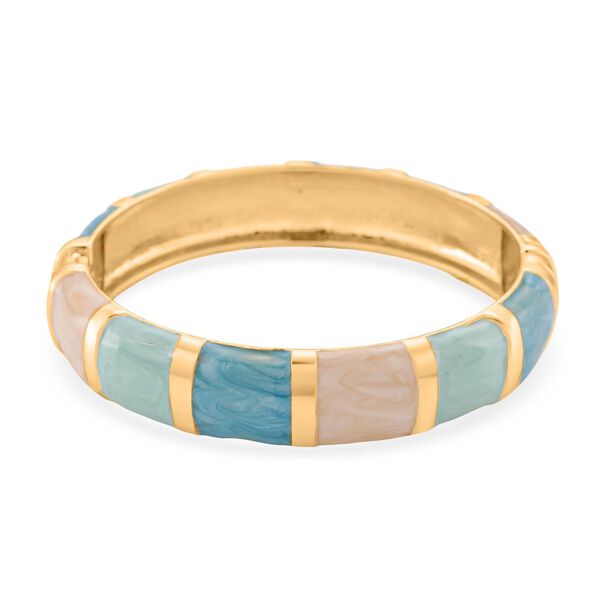 Emaillierter Armreif, Legierung, goldfarbener Beschichtung, ca. 18 cm