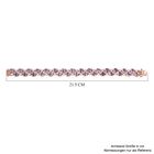 AA Rose De France Amethyst, Weißer Zirkon Armband, ca. 20 cm, 925 Silber, rosévergoldet ca. 36.12 ct image number 4