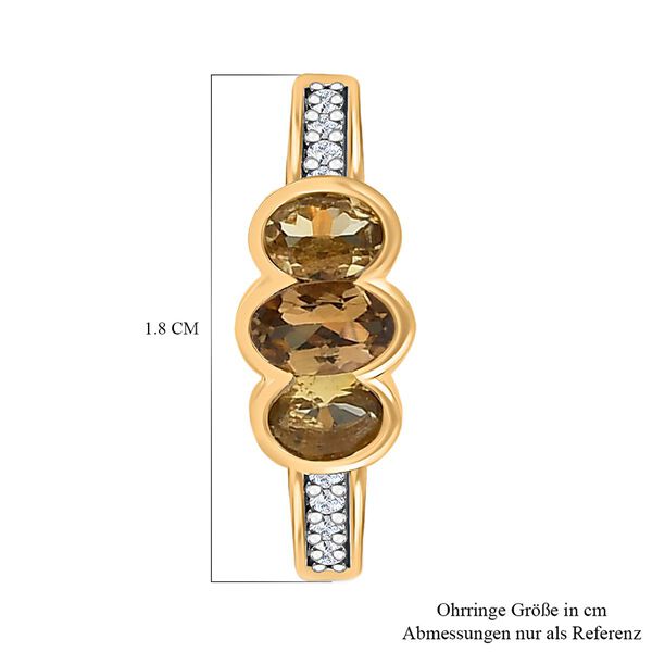 AA natürliche, goldene Tansanit und Zirkon-Ohrringe - 1,28 ct. image number 5