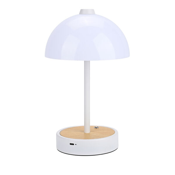 LIVEMORE Designer-Stil Tischlampe im Kuppeldesign mit Touch-Steuerung, 16x16x26,5cm, Wei&szlig; image number 2