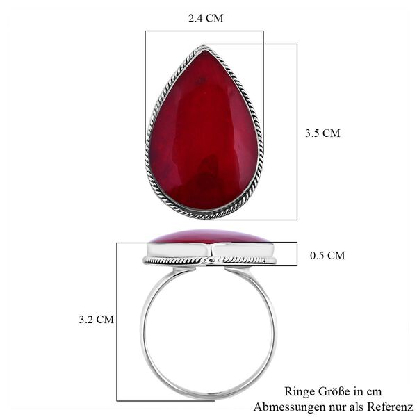 Royal Bali - Rote Koralle Ring, 925 Silber, (Größe 18.00) ca. 6.00 ct image number 5