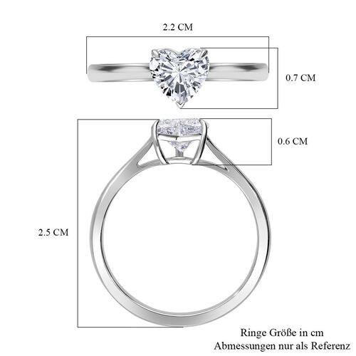LUXURIANT DIAMOND- SGL zertifizierter VS-EF Labor Herz Diamant Ring in 950 Platin - 1 ct. image number 4