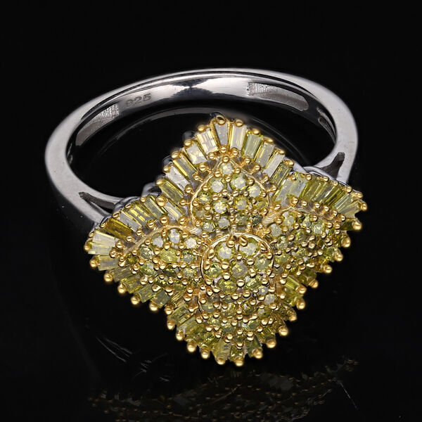 Gelber Diamant Cluster Ring - 1 ct. image number 2