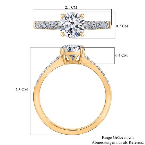 LUXURIANT DIAMOND - Lab Grown Diamant SI Ring 925 Silber 750 Gelbgold Vermeil (Größe 18.00) ca. 1.25 ct image number 6
