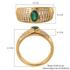 AAA Kagem Sambischer Smaragd, Weißer Zirkon Ring 925 Silber Gelbgold Vermeil (Größe 18.00) ca. 0,93 ct image number 5
