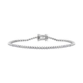 Lab Grown Diamant VS-EF Armband SGL zertifiziert ca. 19 cm 925 Silber platiniert ca. 1,00 ct.