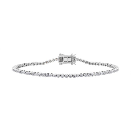 Lab Grown Diamant VS-EF Armband SGL zertifiziert ca. 19 cm 925 Silber platiniert ca. 1,00 ct. image number 0