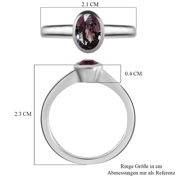 Grauer Spinell Solit&auml;r Ring 925 Silber platiniert  ca. 0,87 ct image number 6