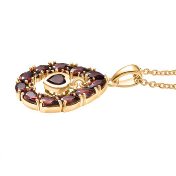 EverTrue Mosambik Granat Anhanger mit 50cm Kette - 3,47 ct.