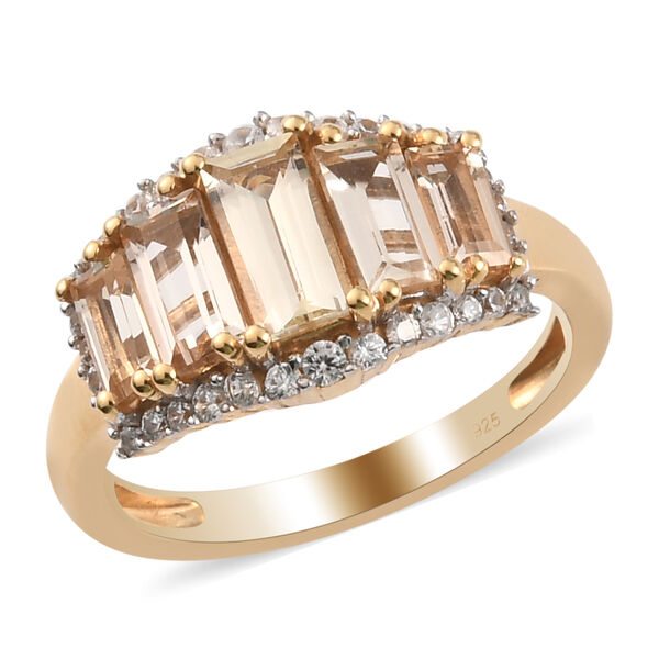 Kaiserlicher Topas und Zirkon Ring 925 Silber 585 Vergoldet image number 4