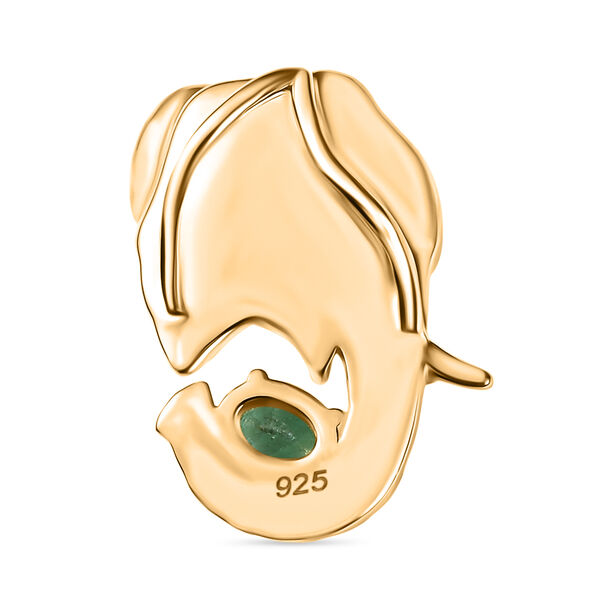 Kagem Sambischer Smaragd Anhänger 925 Silber 750 Gelb Vergoldet ca. 0.20 ct image number 4