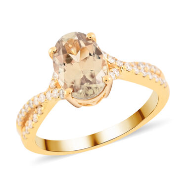 ILIANA AAA Turkizit und weißer Diamant-Ring SI G-H, zertifiziert und geprüft, 750 Gelbgold  ca. 1,85 ct
