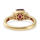 Afrikanischer Rubin (Fissure gefüllt) und Zirkon Ring 925 Silber vergoldet image number 5