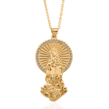 GOLD LOOKS - Jungfrau Maria Halskette, Nickelfreies Messing, ca. 50 cm + 5 cm Extender, ca. 9,20g