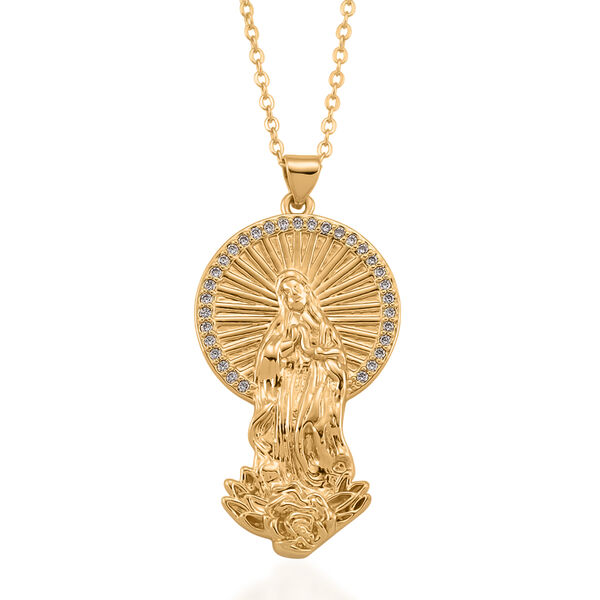 GOLD LOOKS - Jungfrau Maria Halskette, Nickelfreies Messing, ca. 50 cm + 5 cm Extender, ca. 9,20g