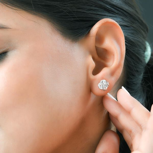 Wei&szlig;e Diamant-Ohrringe, 925 Silber platiniert image number 3