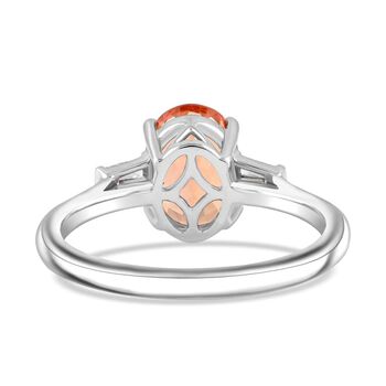 RHAPSODY zertifiziert und gepr&uuml;ft AAAA kaiserlicher Topas und VS-EF Diamant Ring in 950 Platin - 3,30 ct.